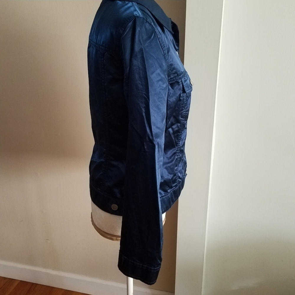 Chico's‎ Women Casual Sheen Atalia Jacket Colonial Blue Size XS 4 Chico Size 0 - Picture 3 of 8